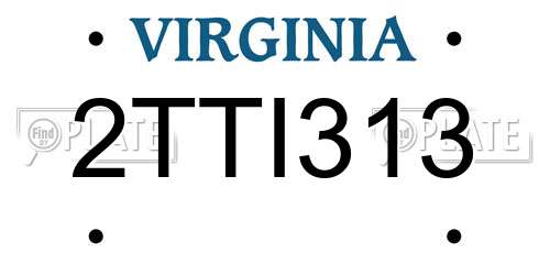 2TTI313 Virginia License Plate