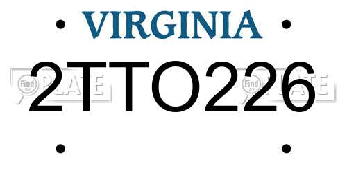 2TTO226 Virginia License Plate