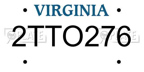 2TTO276 Virginia License Plate