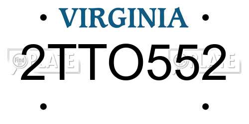 2TTO552 Virginia License Plate