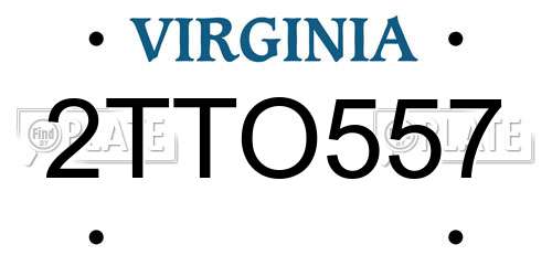 2TTO557 Virginia License Plate
