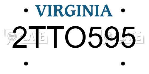 2TTO595 Virginia License Plate