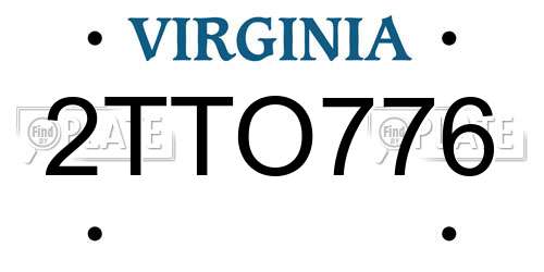 2TTO776 Virginia License Plate