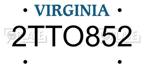 2TTO852 Virginia License Plate
