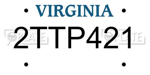 2TTP421 Virginia License Plate