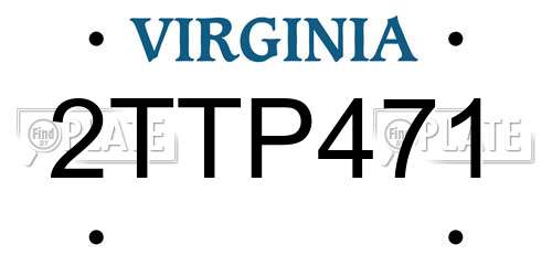 2TTP471 Virginia License Plate