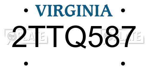 2TTQ587 Virginia License Plate