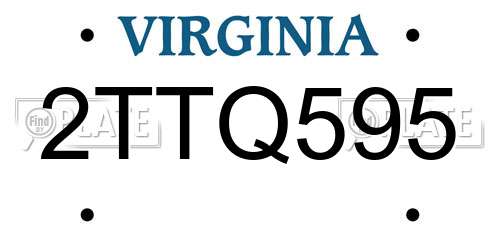 2TTQ595 Virginia License Plate