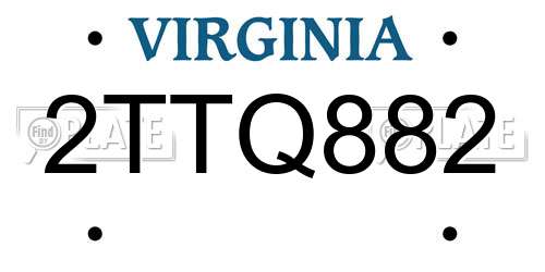 2TTQ882 Virginia License Plate