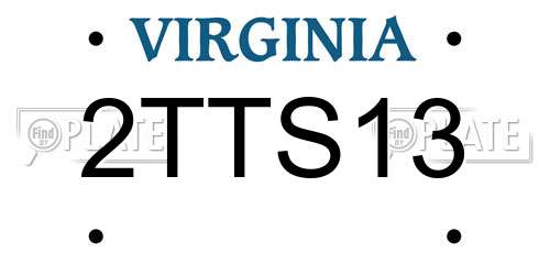 2TTS13 Virginia License Plate