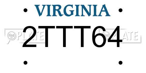 2TTT64 Virginia License Plate