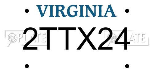 2TTX24 Virginia License Plate