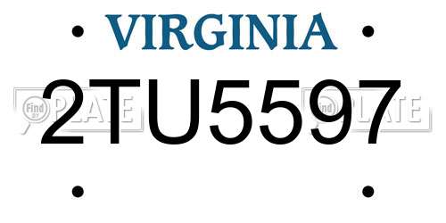 2TU5597 Virginia License Plate