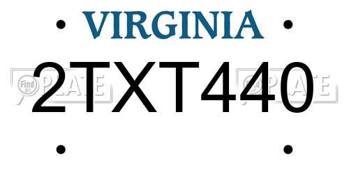 2TXT440 Virginia License Plate