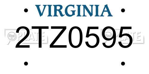 2TZ0595 Virginia License Plate