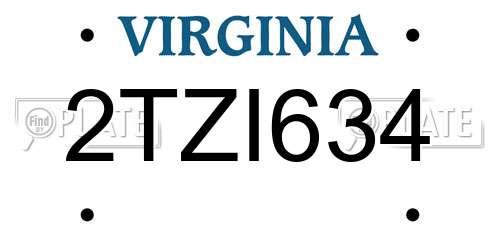 2TZI634 Virginia License Plate