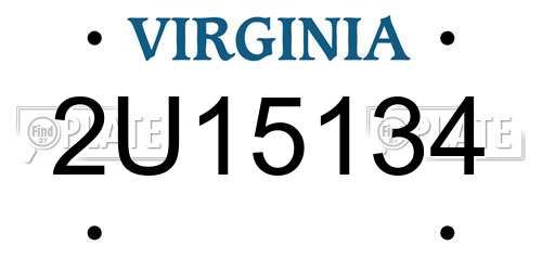 2U15134 Virginia License Plate