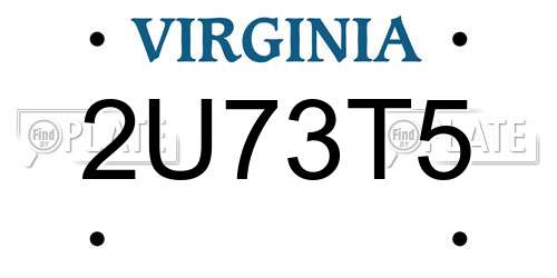 2U73T5 Virginia License Plate