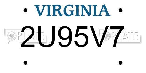 2U95V7 Virginia License Plate