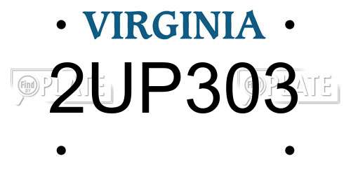 2UP303 Virginia License Plate