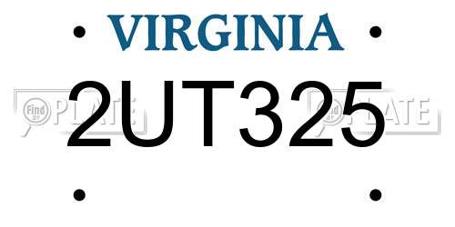 2UT325 Virginia License Plate