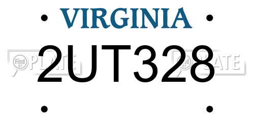 2UT328 Virginia License Plate