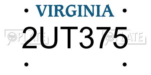 2UT375 Virginia License Plate