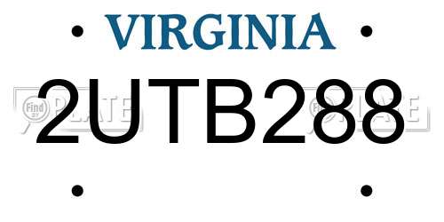 2UTB288 Virginia License Plate