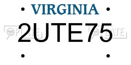 2UTE75 Virginia License Plate
