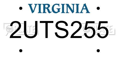 2UTS255 Virginia License Plate