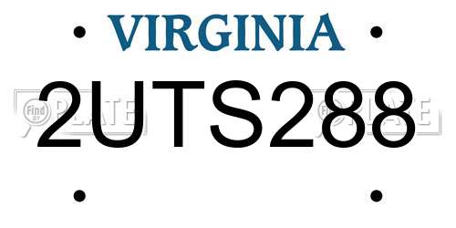 2UTS288 Virginia License Plate