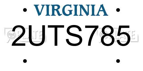2UTS785 Virginia License Plate