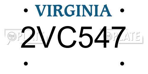 2VC547 Virginia License Plate