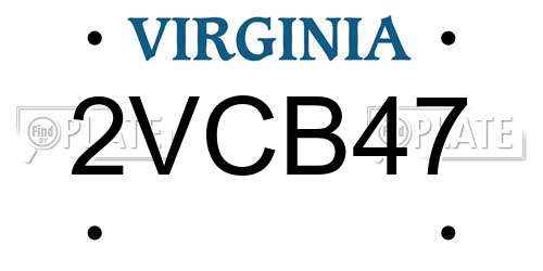 2VCB47 Virginia License Plate