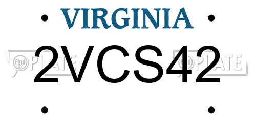 2VCS42 Virginia License Plate