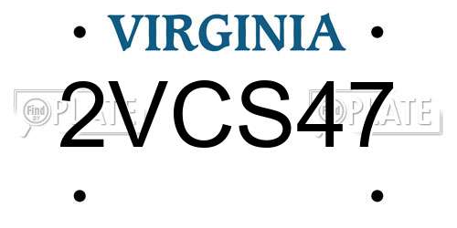 2VCS47 Virginia License Plate