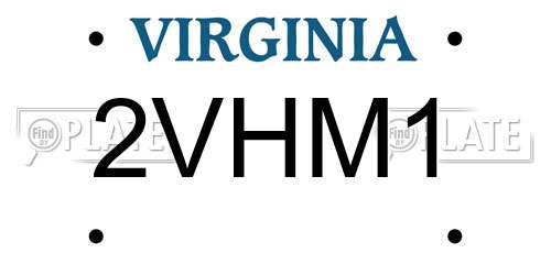 2VHM1 Virginia License Plate