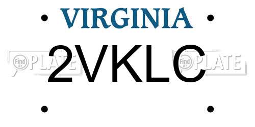 2VKLC Virginia License Plate
