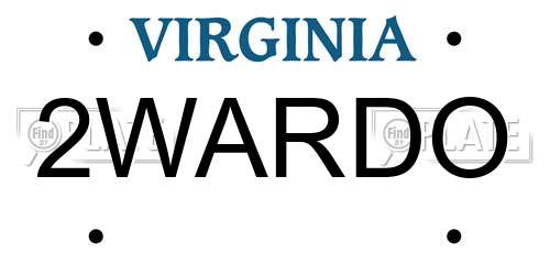 2WARDO Virginia License Plate