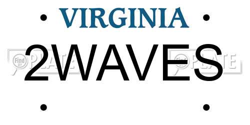 2WAVES Virginia License Plate