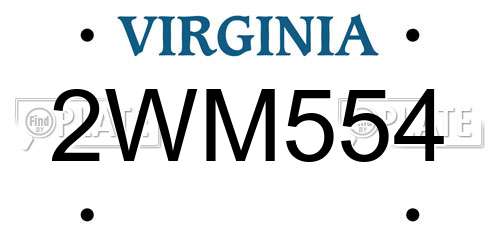 2WM554 Virginia License Plate