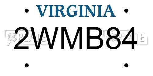 2WMB84 Virginia License Plate