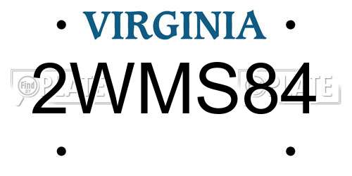 2WMS84 Virginia License Plate