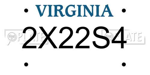 2X22S4 Virginia License Plate