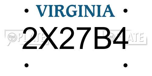 2X27B4 Virginia License Plate
