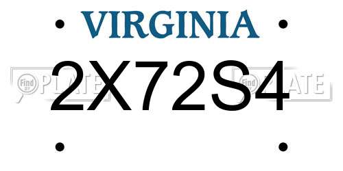 2X72S4 Virginia License Plate