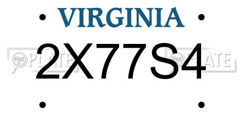 2X77S4 Virginia License Plate