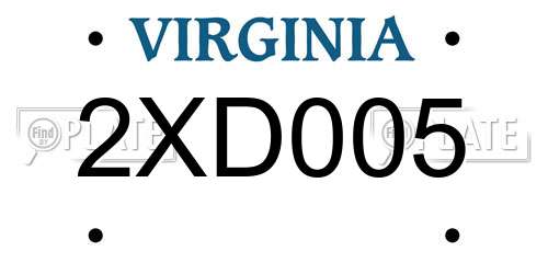 2XD005 Virginia License Plate