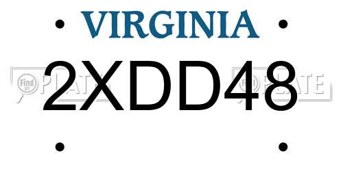 2XDD48 Virginia License Plate