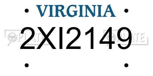 2XI2149 Virginia License Plate